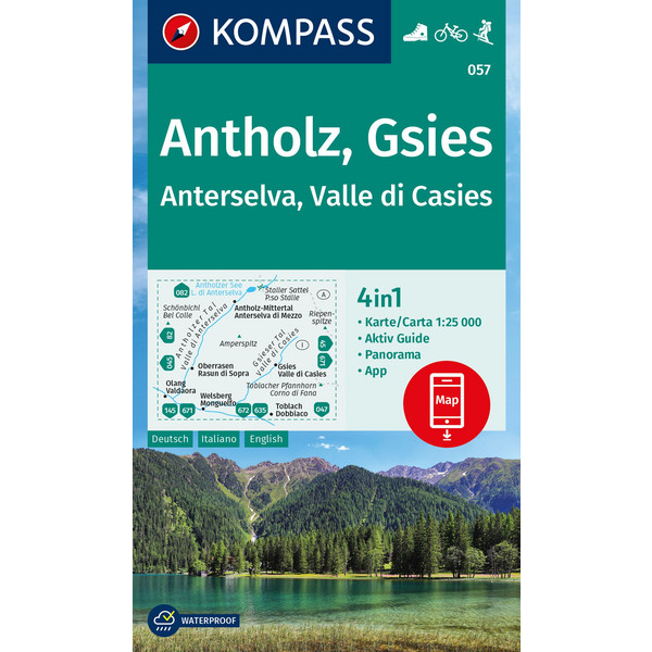 KOMPASS WANDERKARTE 057 ANTHOLZ, GSIES, ANTERSELVA