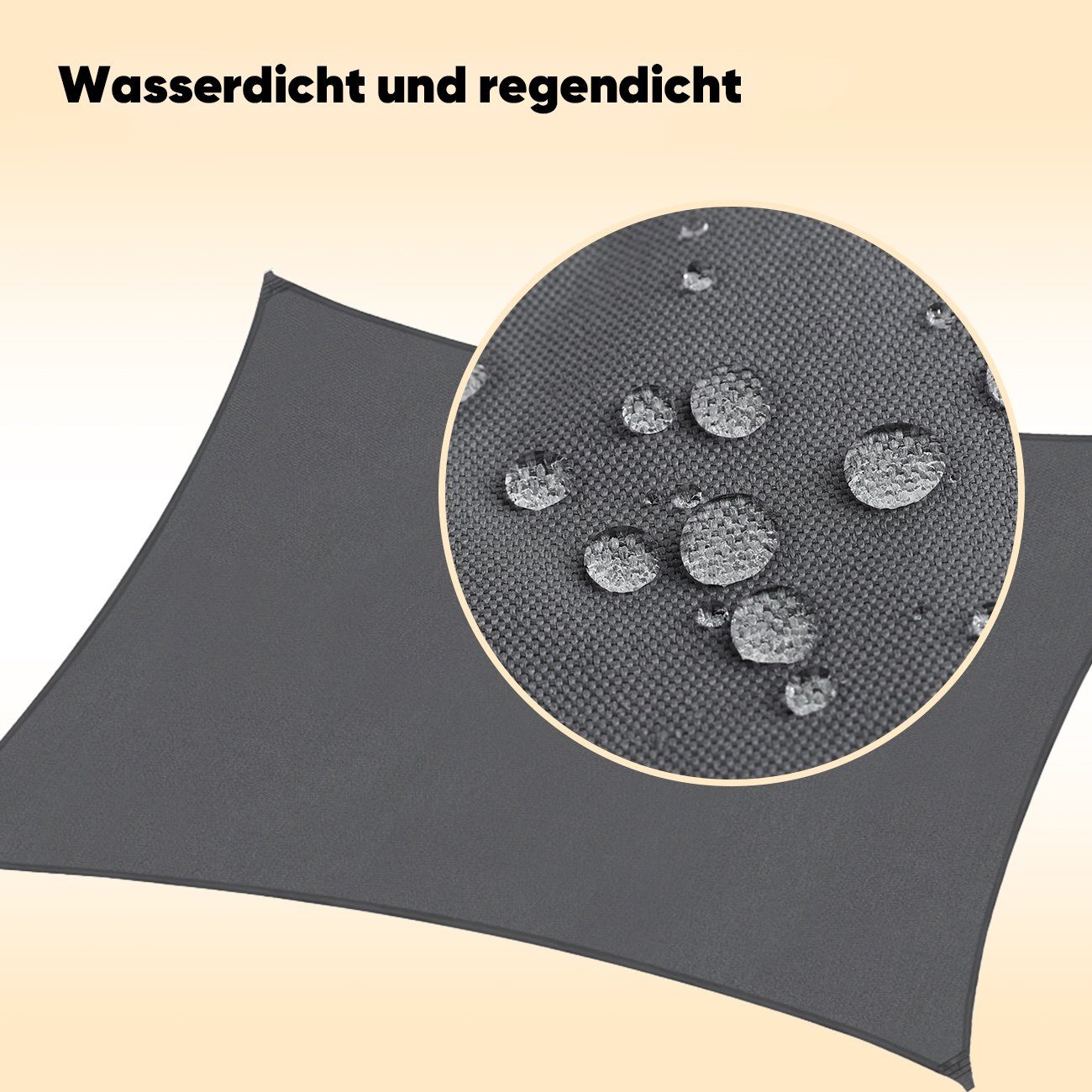 Sekey Sonnensegel Sonnenschutzsegel mit Kit Rechteckig Balkon Windschutz