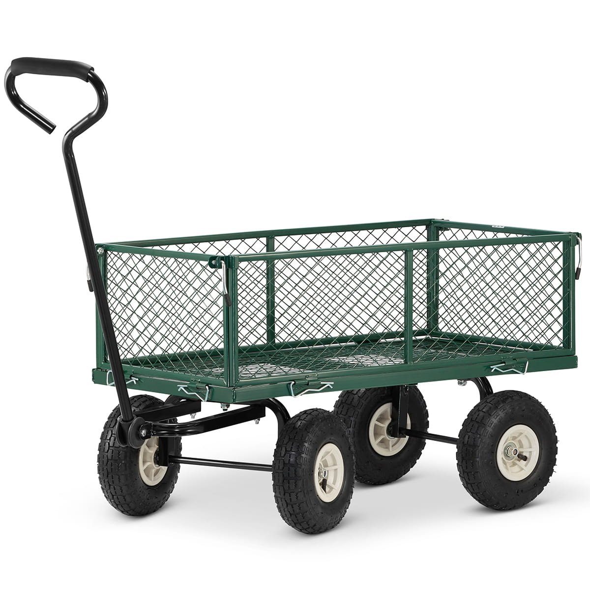 Masterman24 Transportwagen Gartenwagen, mit Profilreifen, 450kg belastbar herausnehmbare Plane