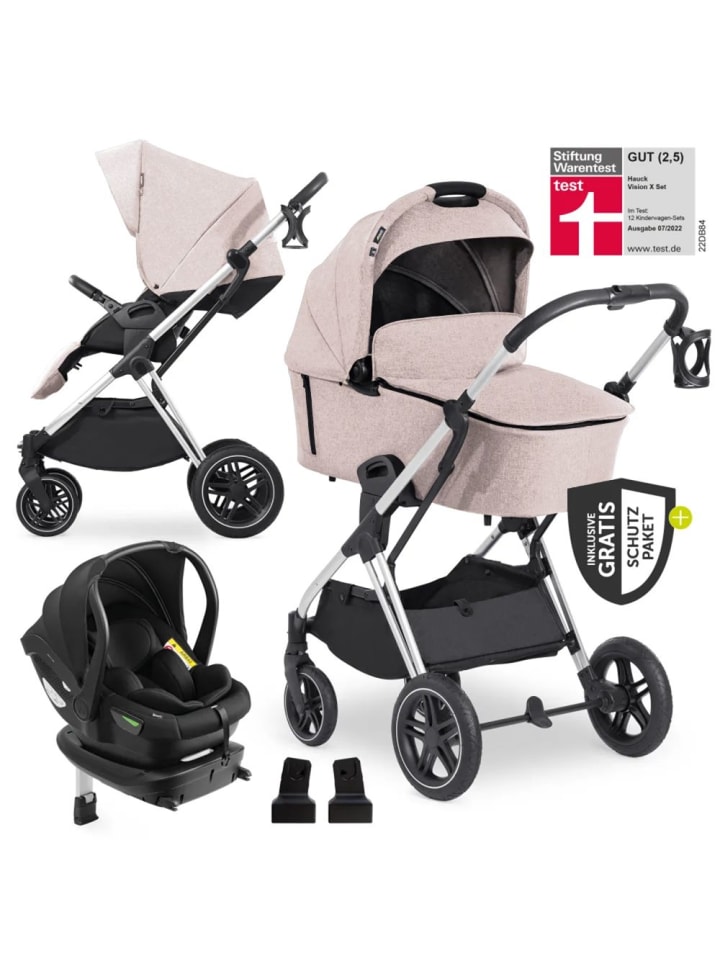 Hauck 4in1 Kinderwagen-Set Vision X Trio Set - inkl. i-Size in beige,schwarz günstig kaufen onesize
