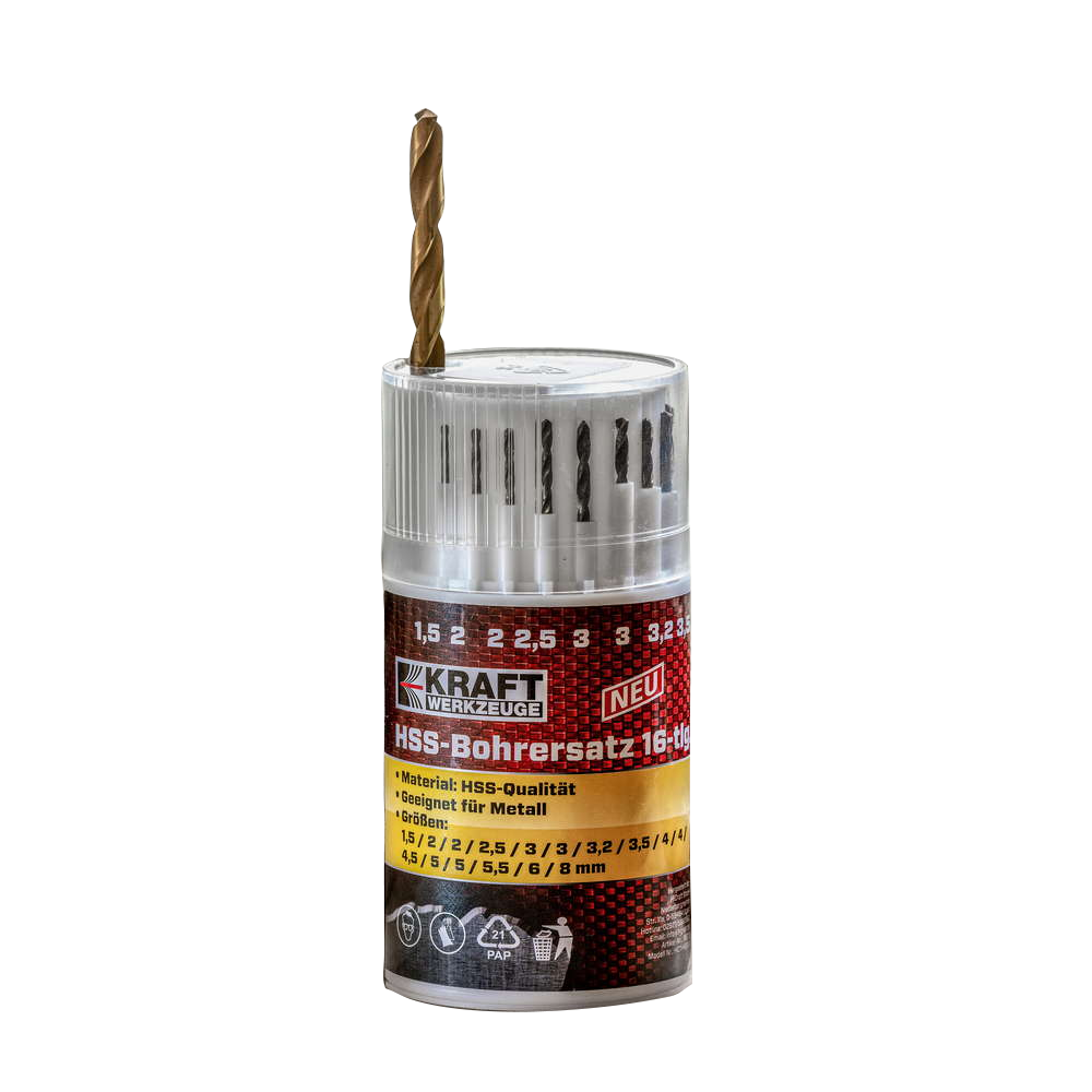 Kraft Werkzeuge HSS-Bohrersatz - 16tlg.
