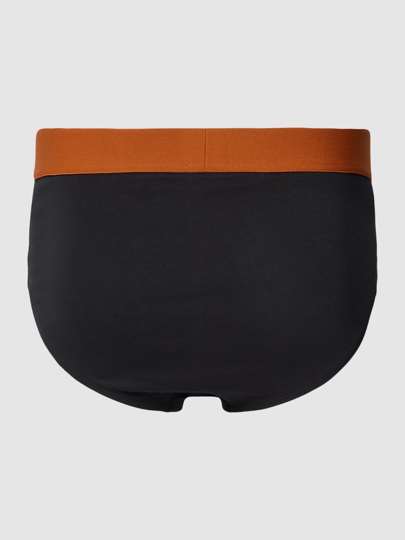 Slip mit elastischem Label-Bund im 3er-Pack in terrakotta