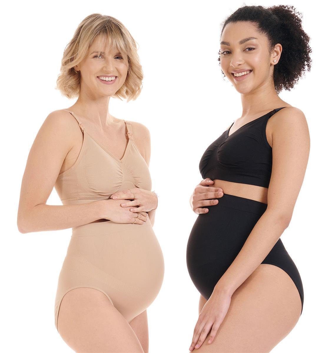 Herzmutter Umstandsslip Überbauchslip - Nahtlos - Soft - Schwangerschaft (Doppelpack, 2-St)