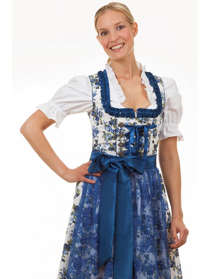 Edelnice Midi Dirndl 2-teilig Estefania in blau günstig kaufen