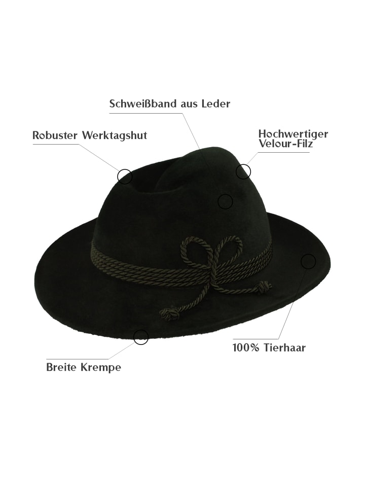 BREITER Trachtenhut in grün günstig kaufen