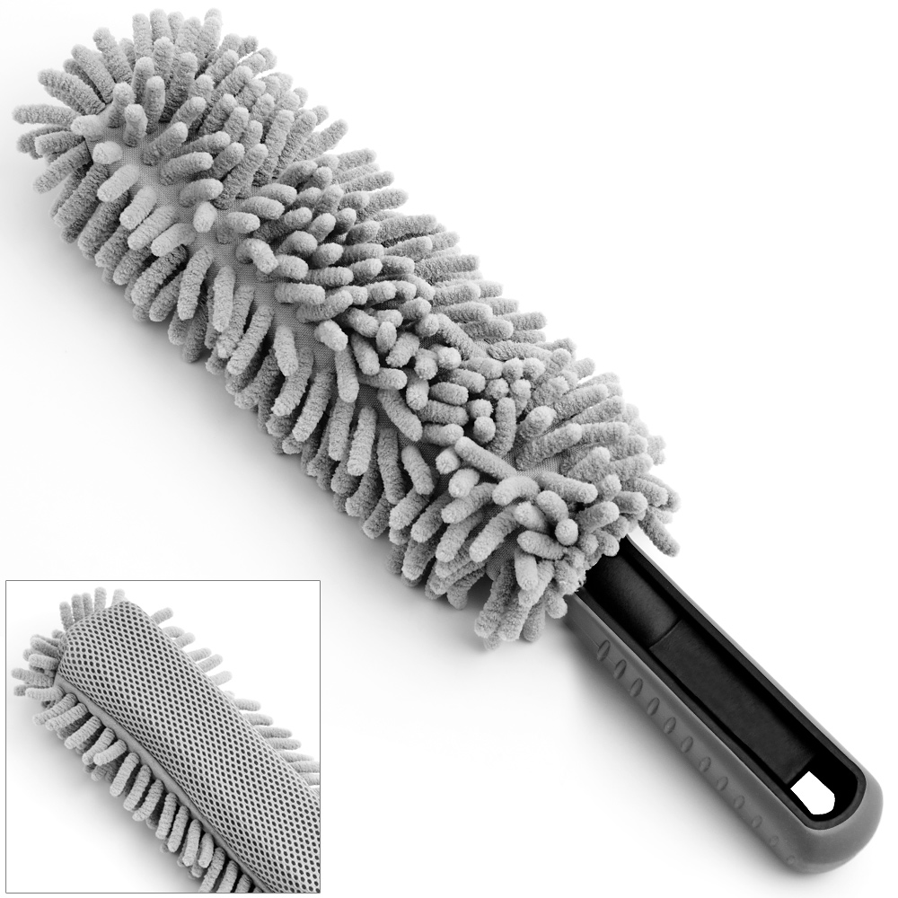 Casaria monzana® Felgen-Reinigungsbürste Grau Microfaser 34cm