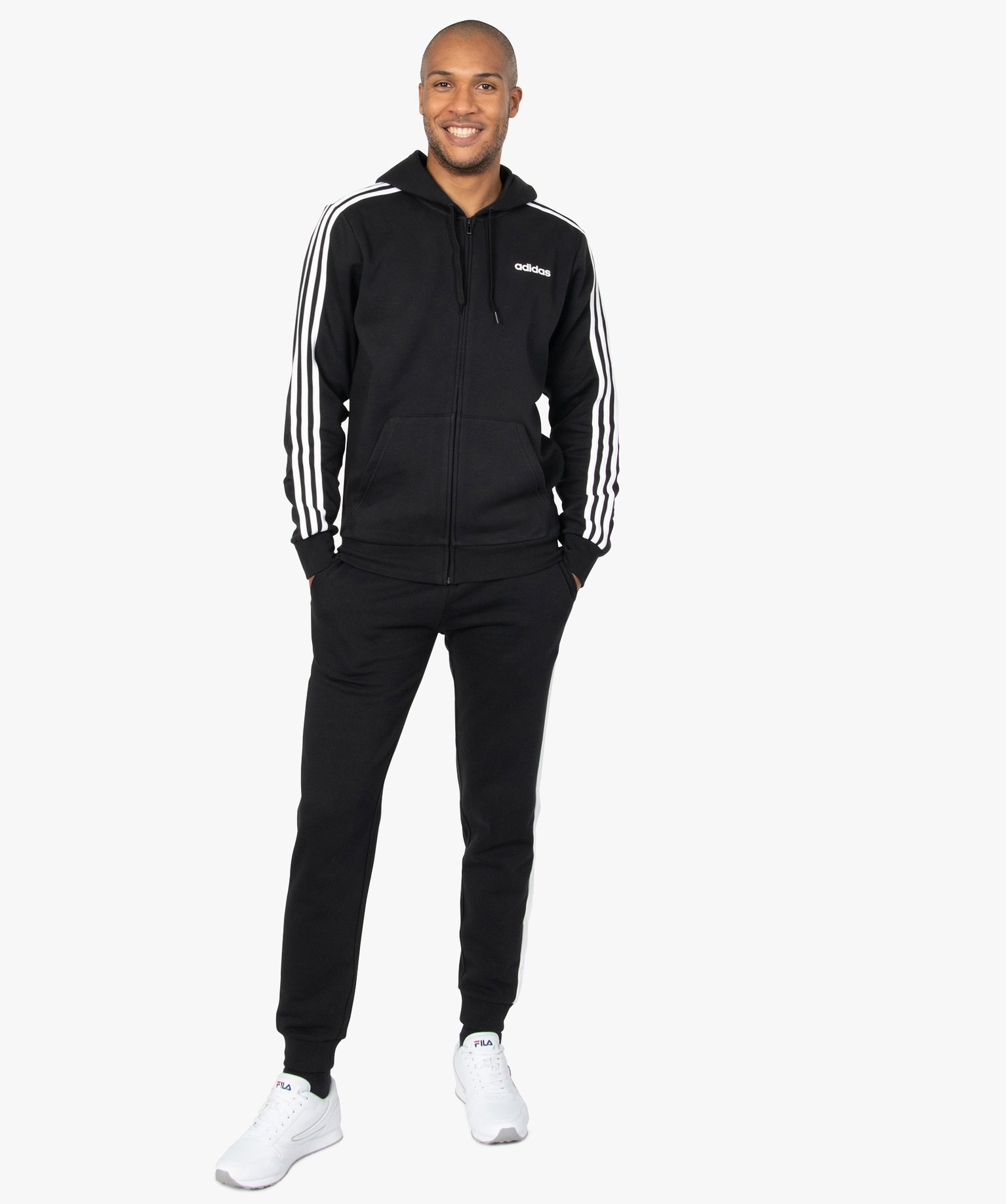 Sweat homme zippé à capuche - Adidas noir | GEMO