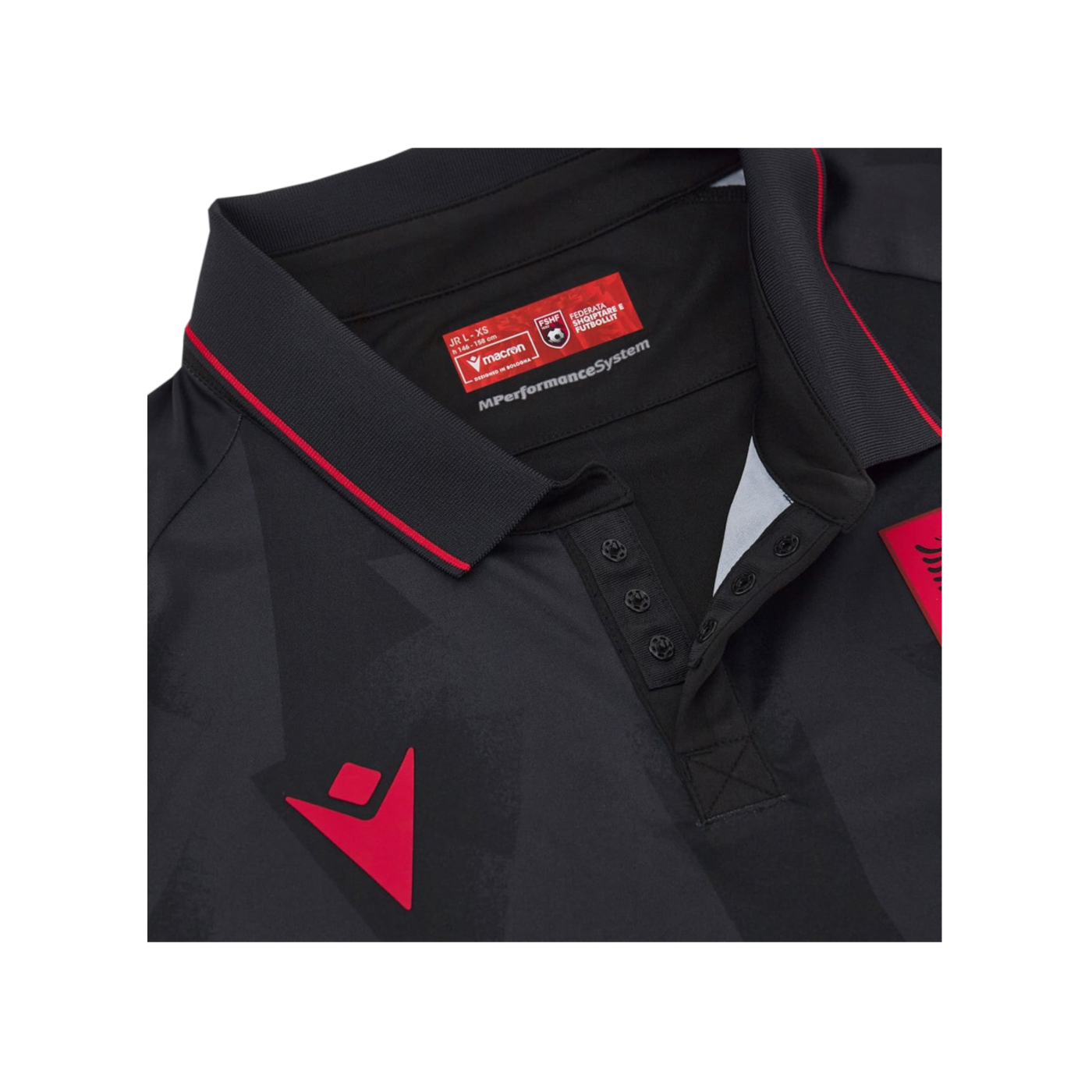 Macron Albanien Trikot 3rd EM 2024 Kids Schwarz