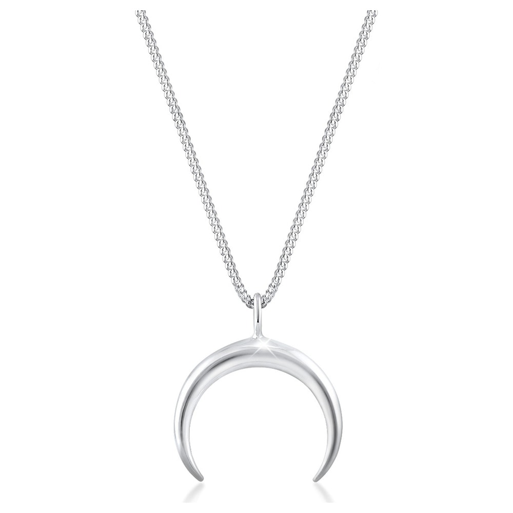Elli Elli by Julie & Grace Collier Femme Demi Lune en Argent Sterling 925, Collier mat collier