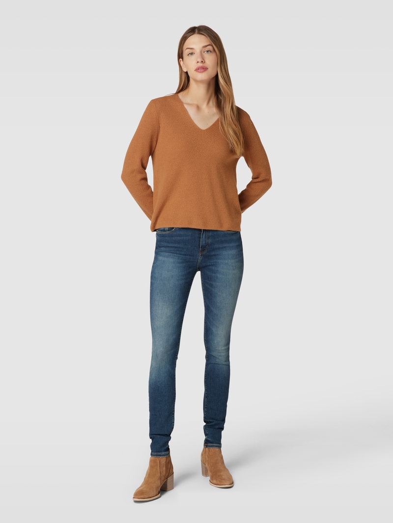 Slim Fit Jeans mit Label-Details Modell 'COMO' in dunkelgrau