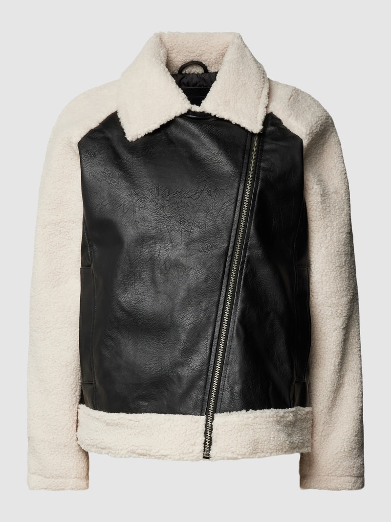 Jacke mit Kunstfell Modell 'JUNA' in schwarz
