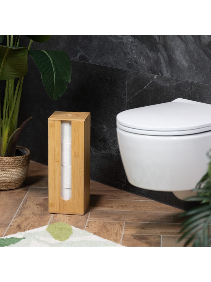 relaxdays Toilettenpapier Aufbewahrung in Natur - (B)15 x (H)40,5 x (T)15 cm günstig kaufen onesize