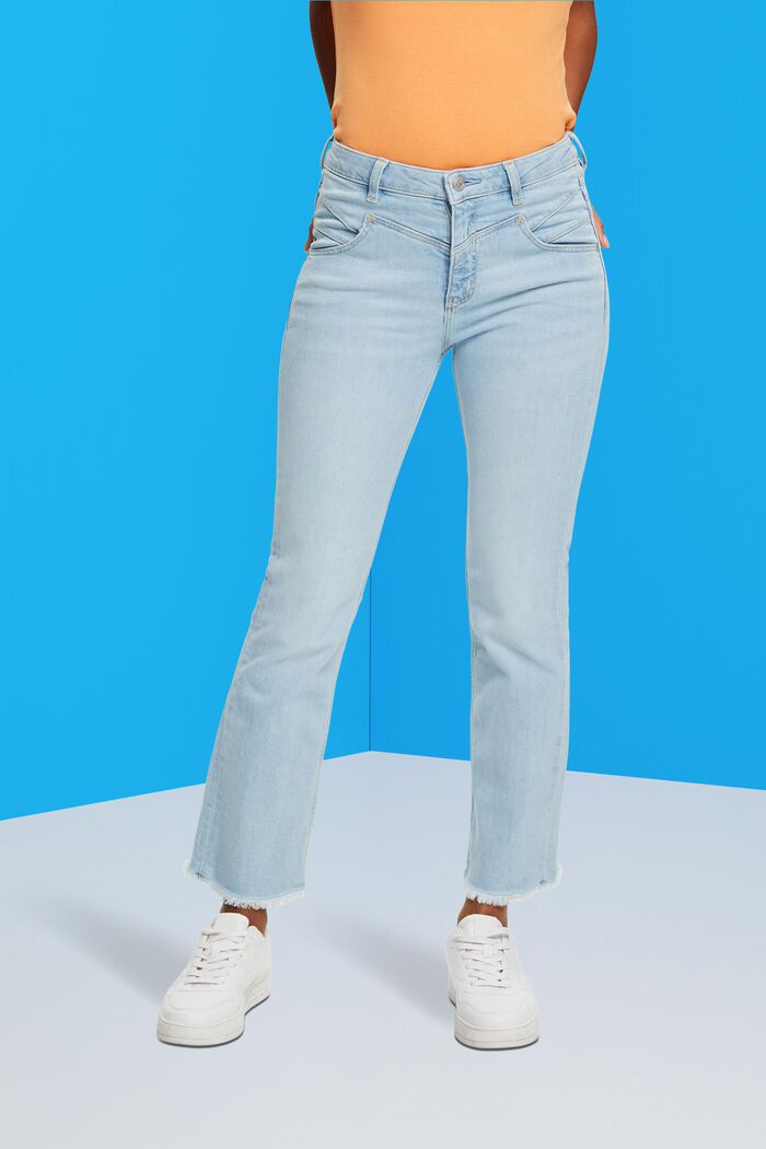 Ausgestellte Baumwolljeans mit mittlerer Bundhöhe