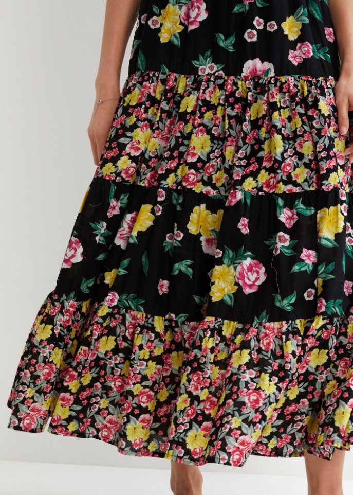 Kleid mit Smock- Ausschnitt