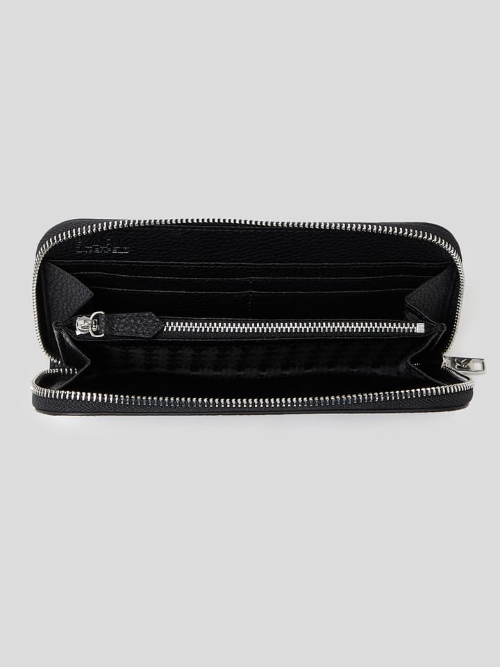 Karl Lagerfeld Leder-Geldbörse in Schwarz günstig kaufen onesize