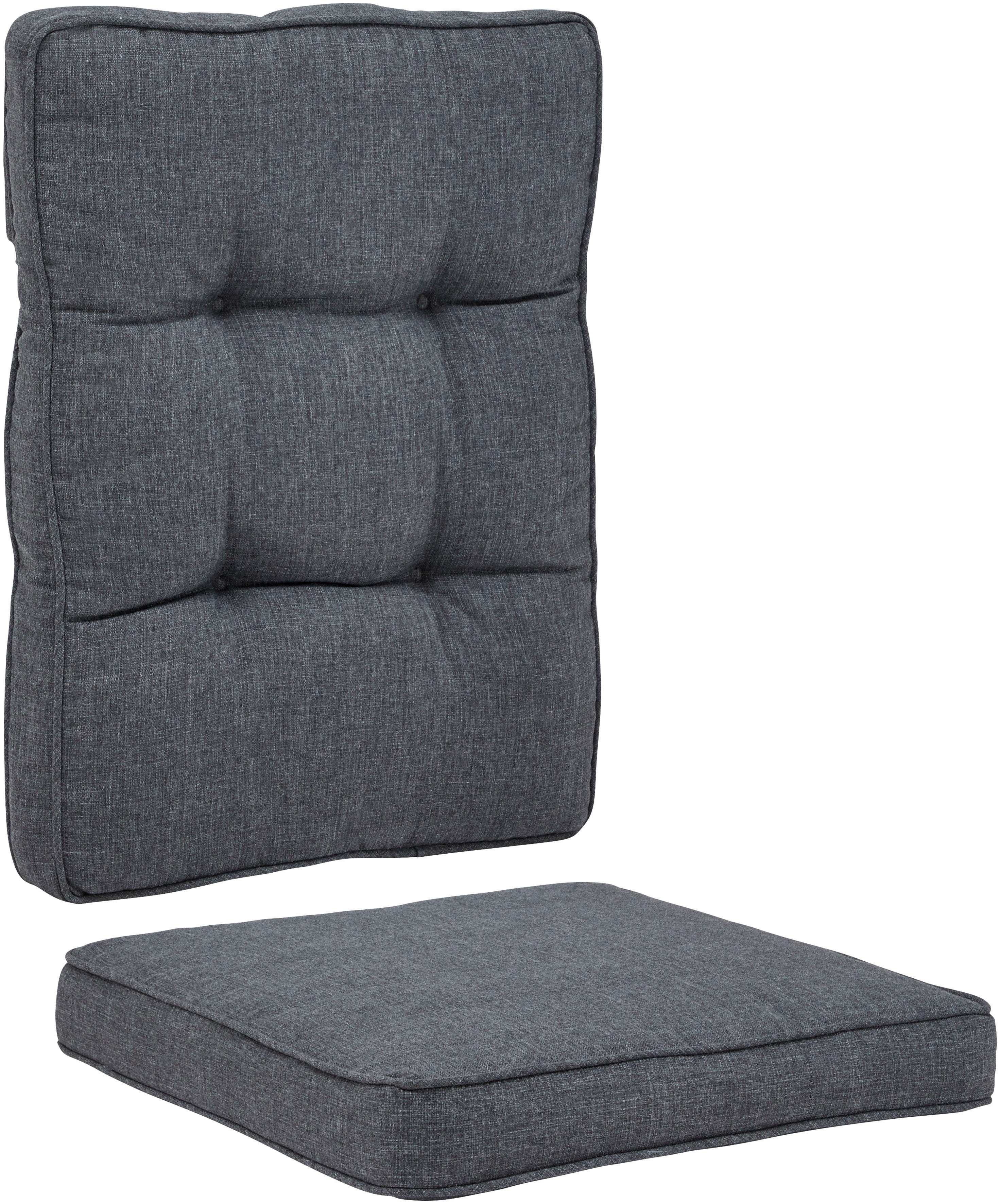 KONIFERA Gartenlounge-Set Monaco, (Set, 16-tlg., inkl. Auflagen, Alu, Polyrattan), höhenverstellbarer Tisch 43,5 - 66,5 cm