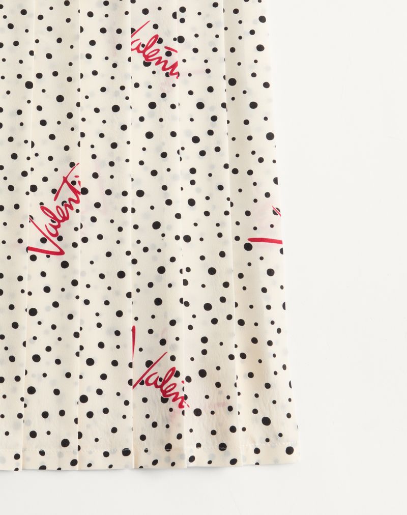 Saia longa Plusdepois em crepe de chine com estampa de bolhas