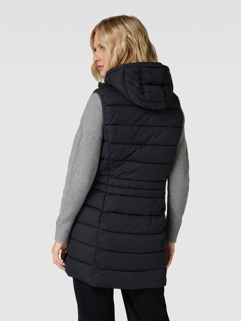 Steppweste mit Label-Patch in schwarz
