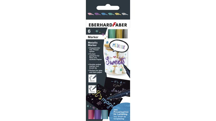 EBERHARD FABER Metallic Marker Duo 6er Etui mehrfarbig metallic