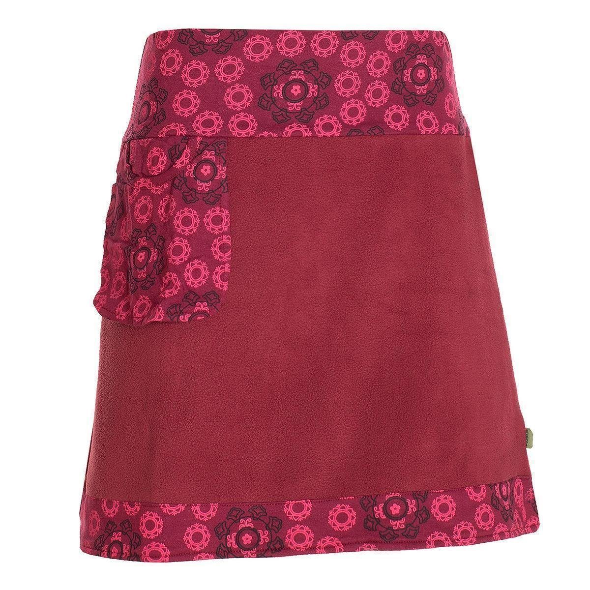 Vishes Minirock Thermorock warmer Side-Bag Damen Winterrock kurz Fleece Hippie, Goa, Retro Style