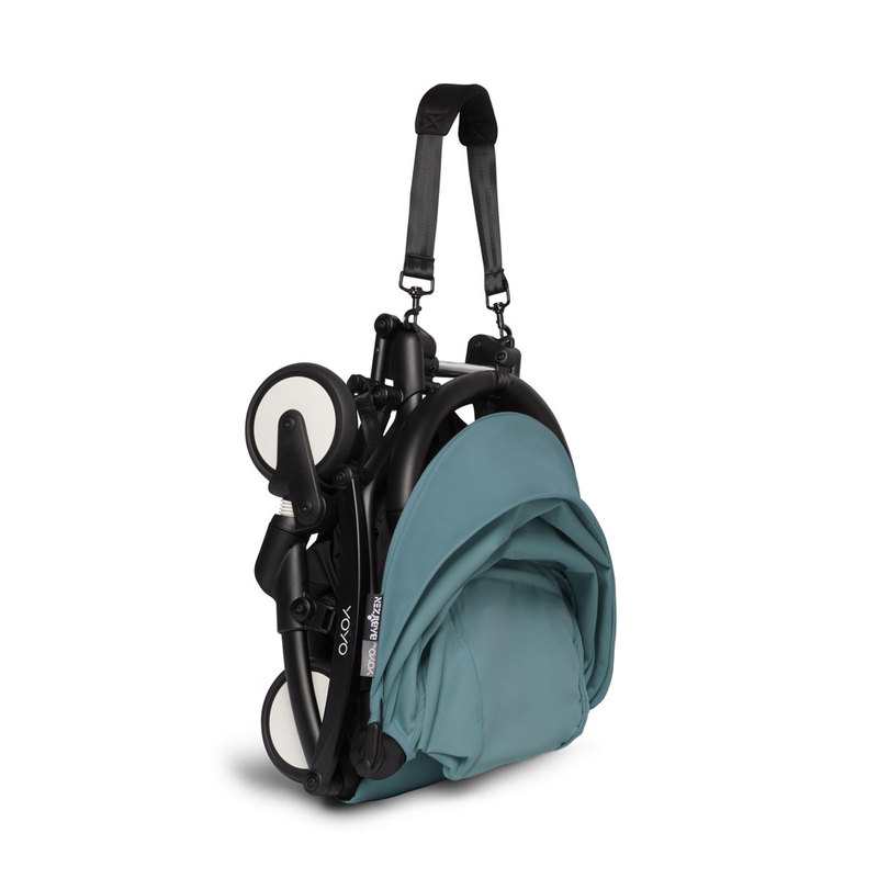 Poussette yoyo2 4 roues châssis noir assise 6+ aqua Babyzen