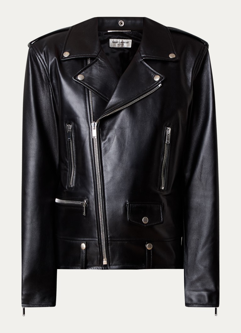 Saint Laurent lambskin biker jacket with zip pockets