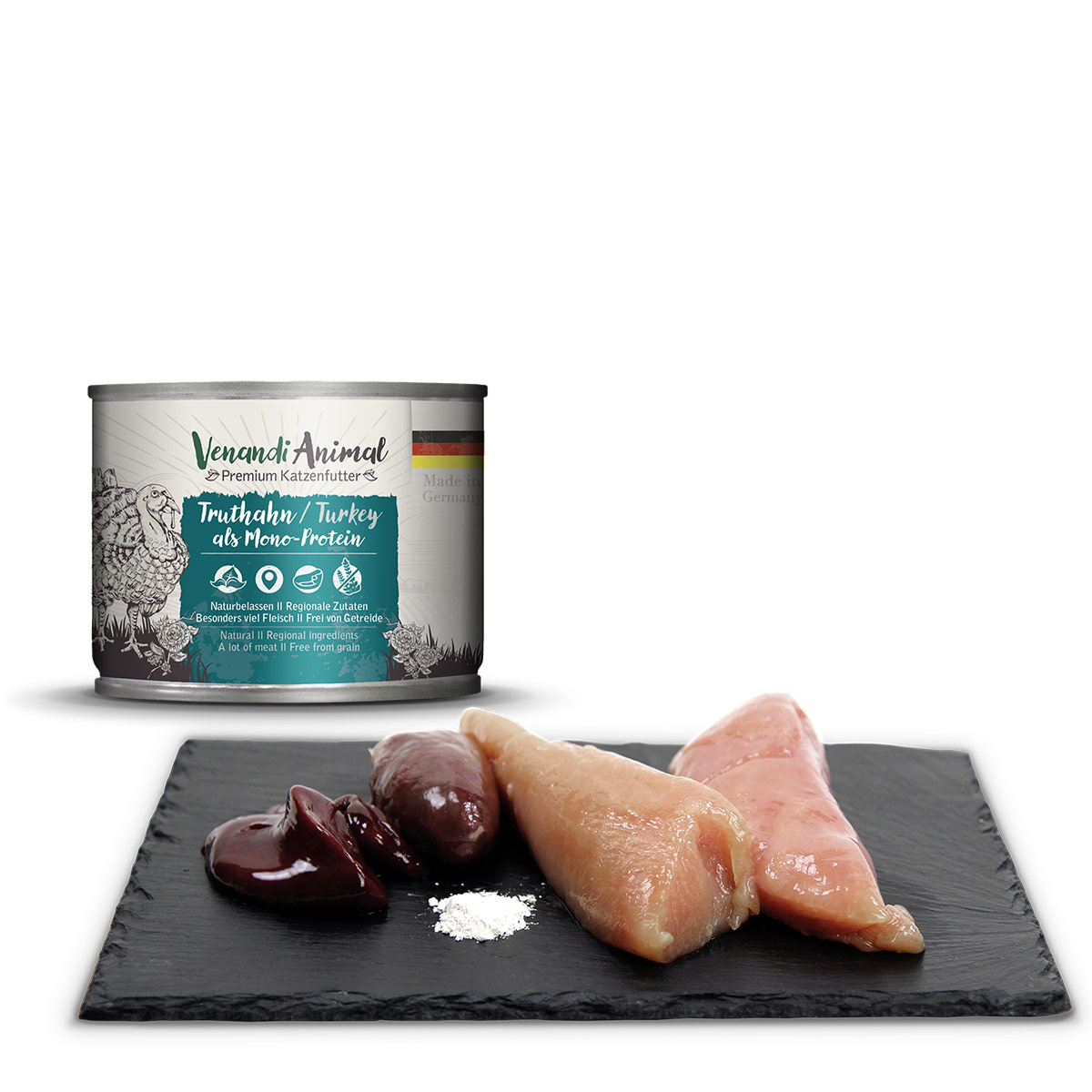 Venandi Animal - Probierpaket II 2xPferd, 2xKalb, 2xTruthahn
