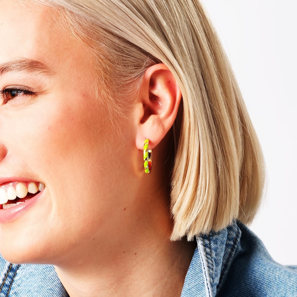 Esprit Créoles Acier inoxydable, Émail Boucles d'oreilles