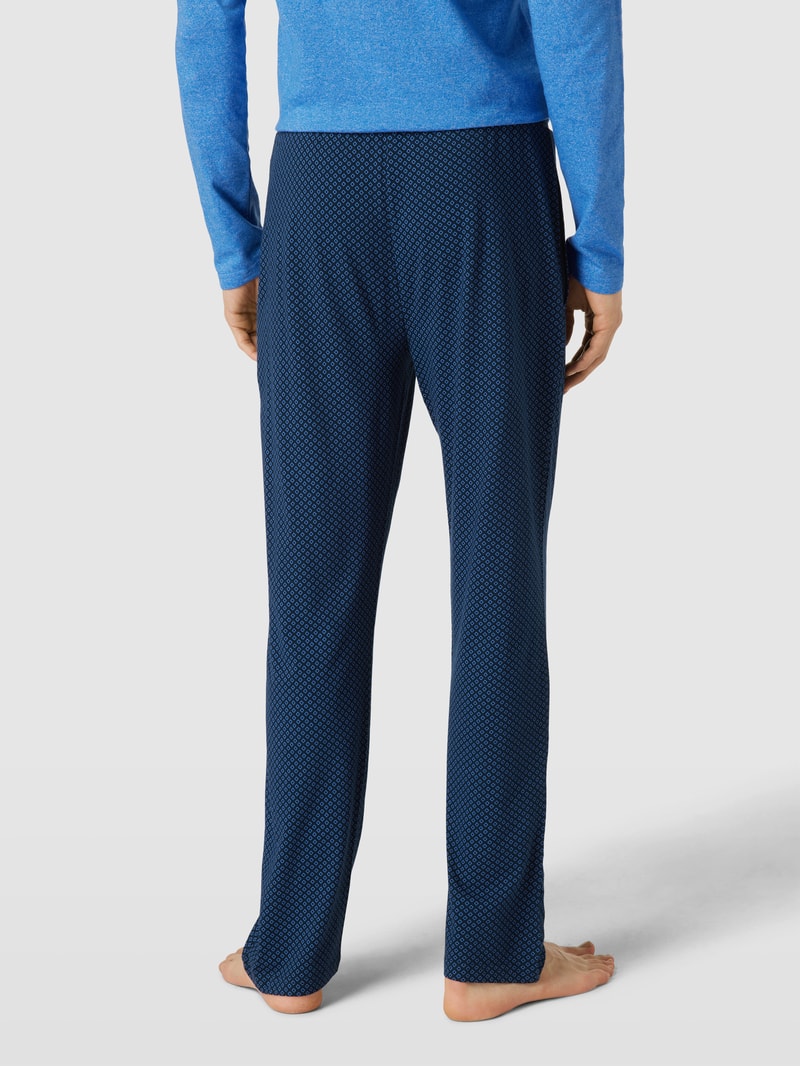 Pyjama-Hose mit Allover-Muster in dunkelblau