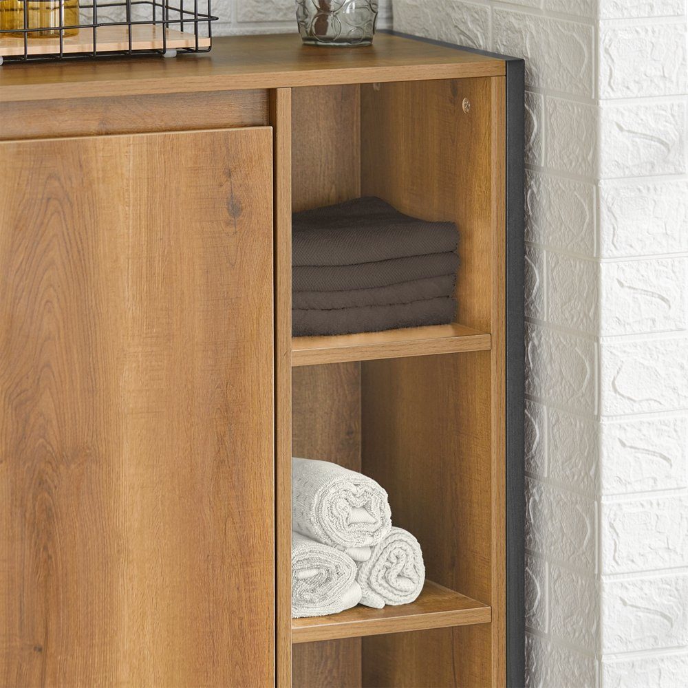 SoBuy Wäscheschrank BZR65 mit ausklappbarem Wäschesäcken Wäschesack Wäschetruhe