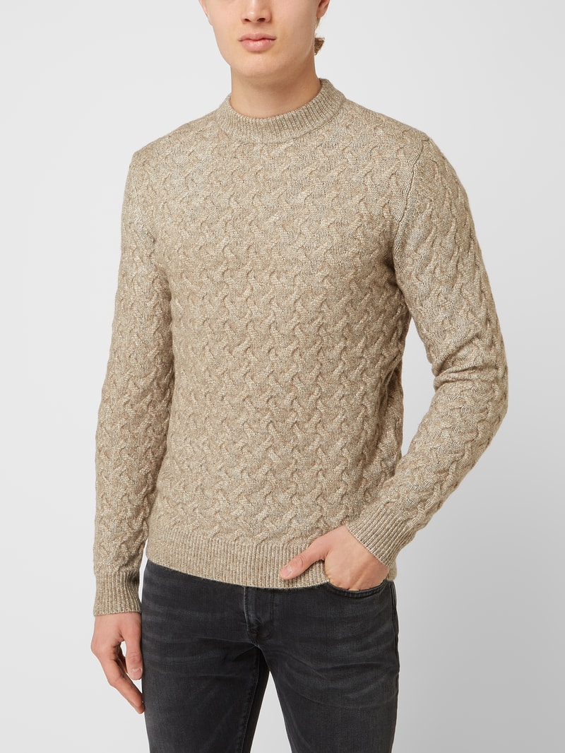 Pullover mit Zopfmuster in offwhite