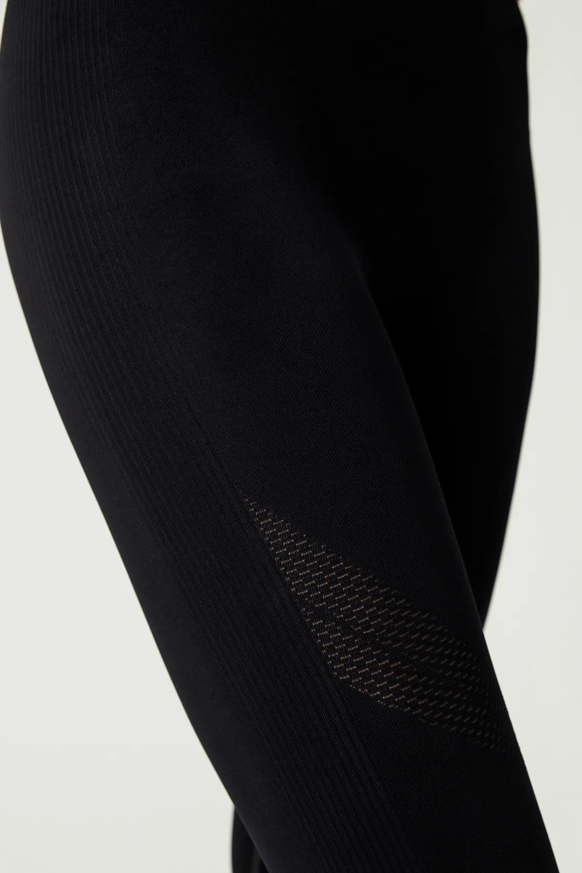 LOS OJOS  x Melodi Schwarze nahtlose Sportstrumpfhose mit hoher Taille Adorn