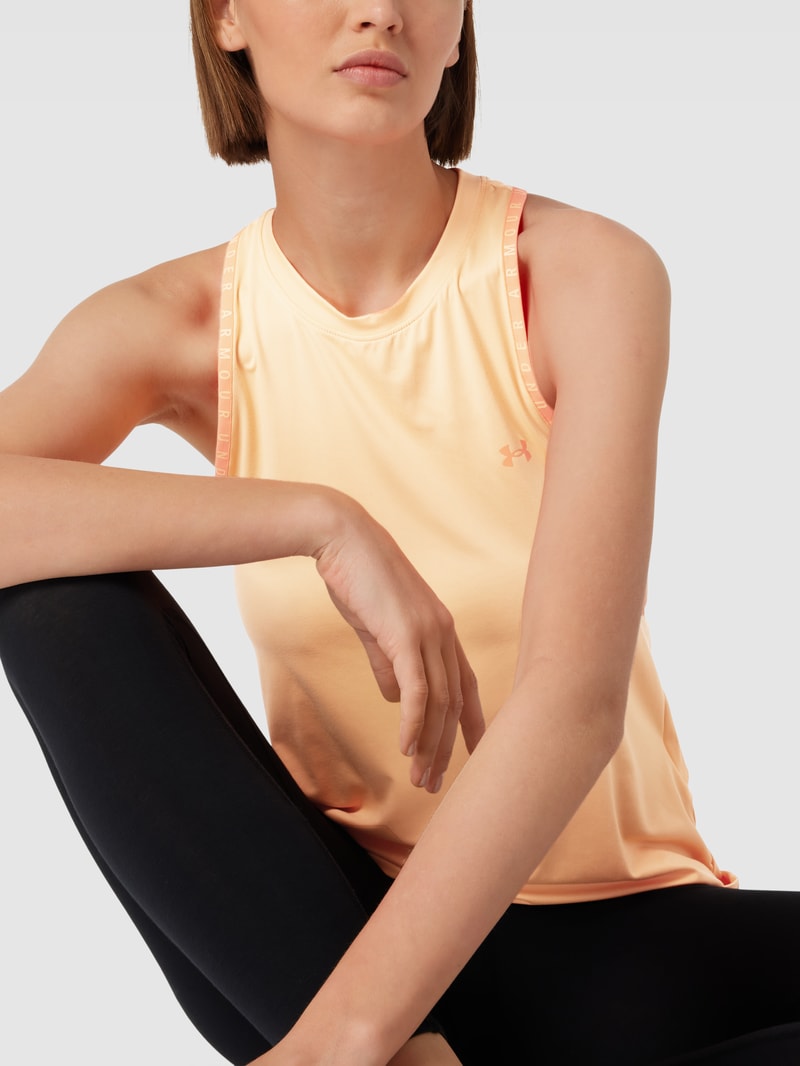 Tanktop mit Label-Print Modell 'Novelty' in orange