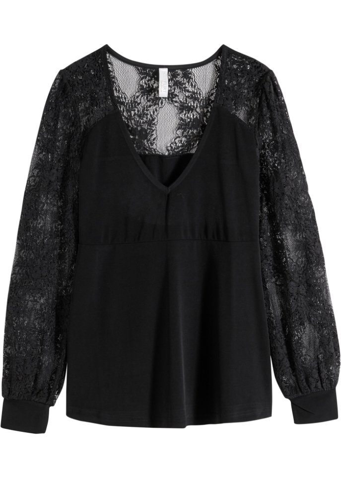 Langarmshirt mit Spitze