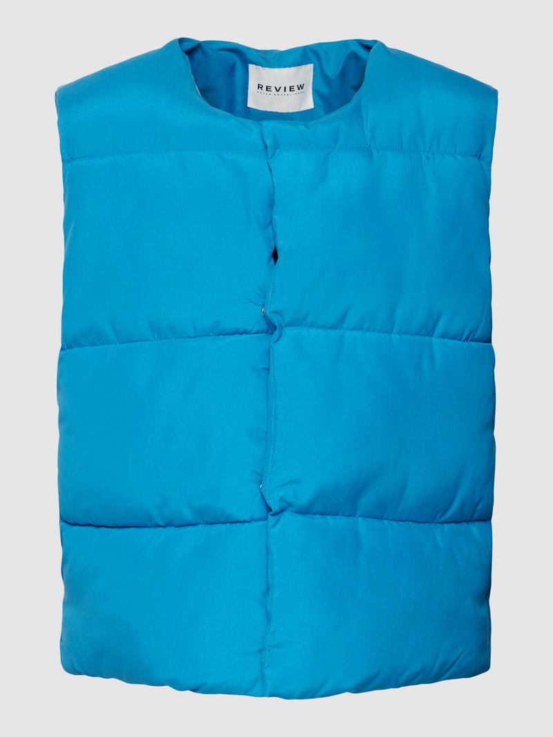 Weste mit verdeckter Knopfleiste in blau