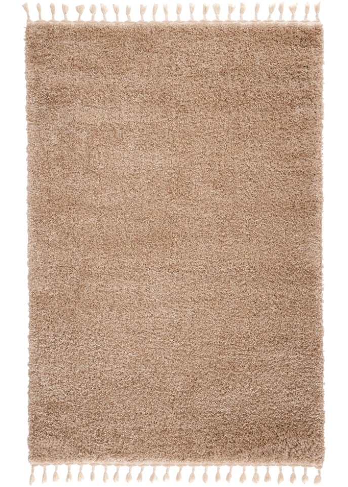 Hochflor Teppich mit Fransen