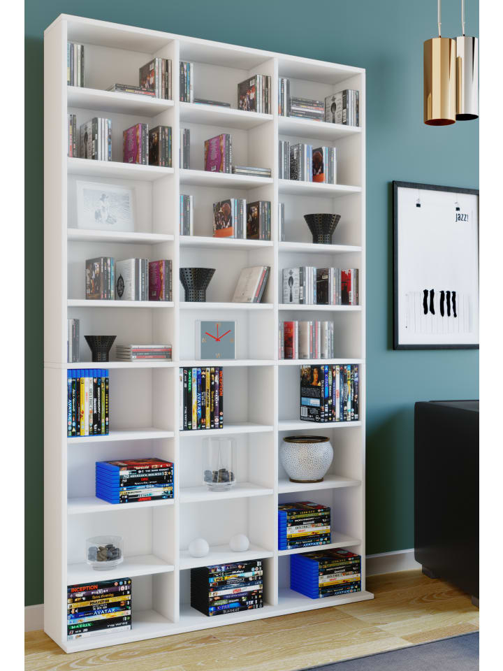 VCM  Holz CD DVD Standregal Bücherregal Regal Megosa XL in Weiß günstig kaufen onesize