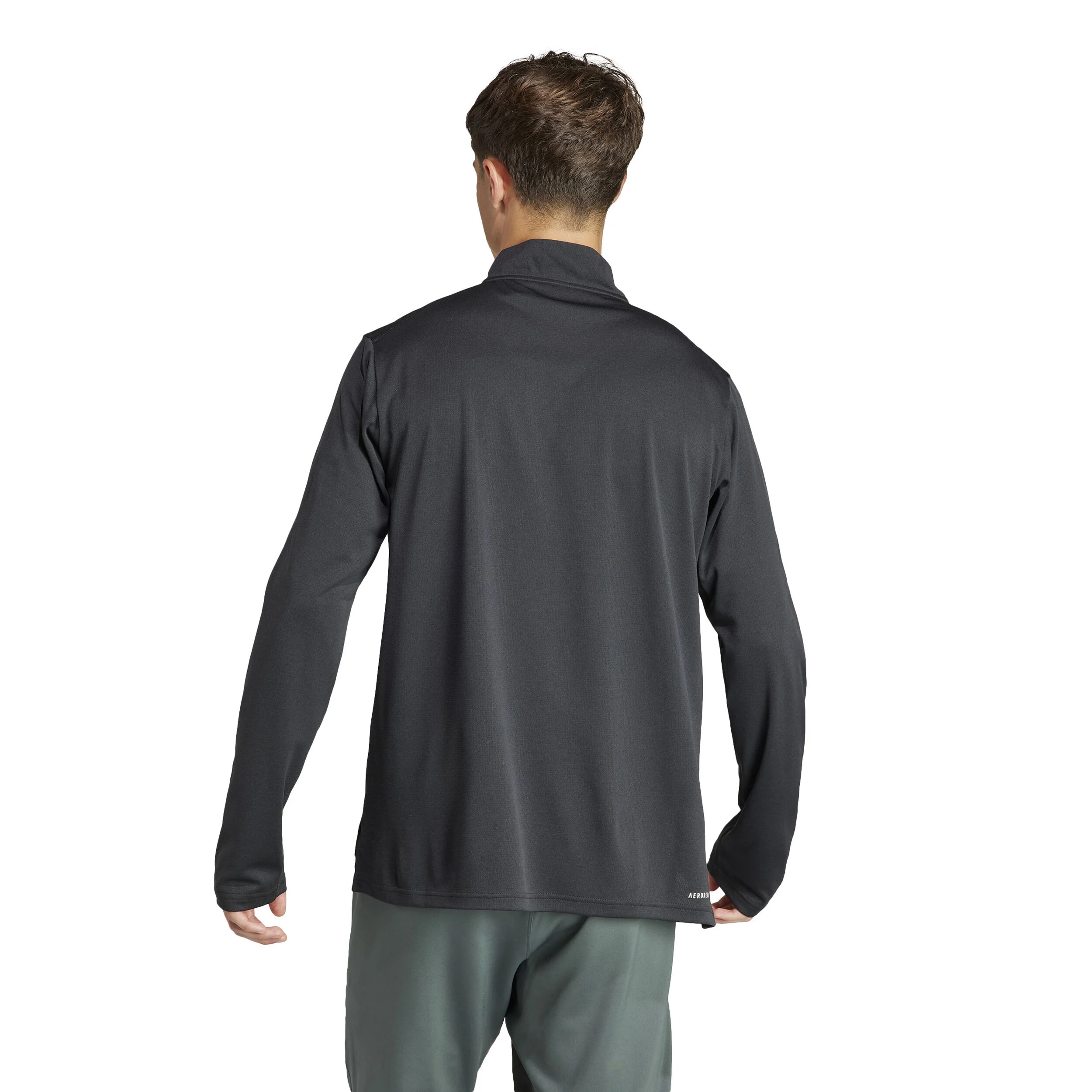 Essentials 1/4 Zip Longsleeve Herren - Schwarz