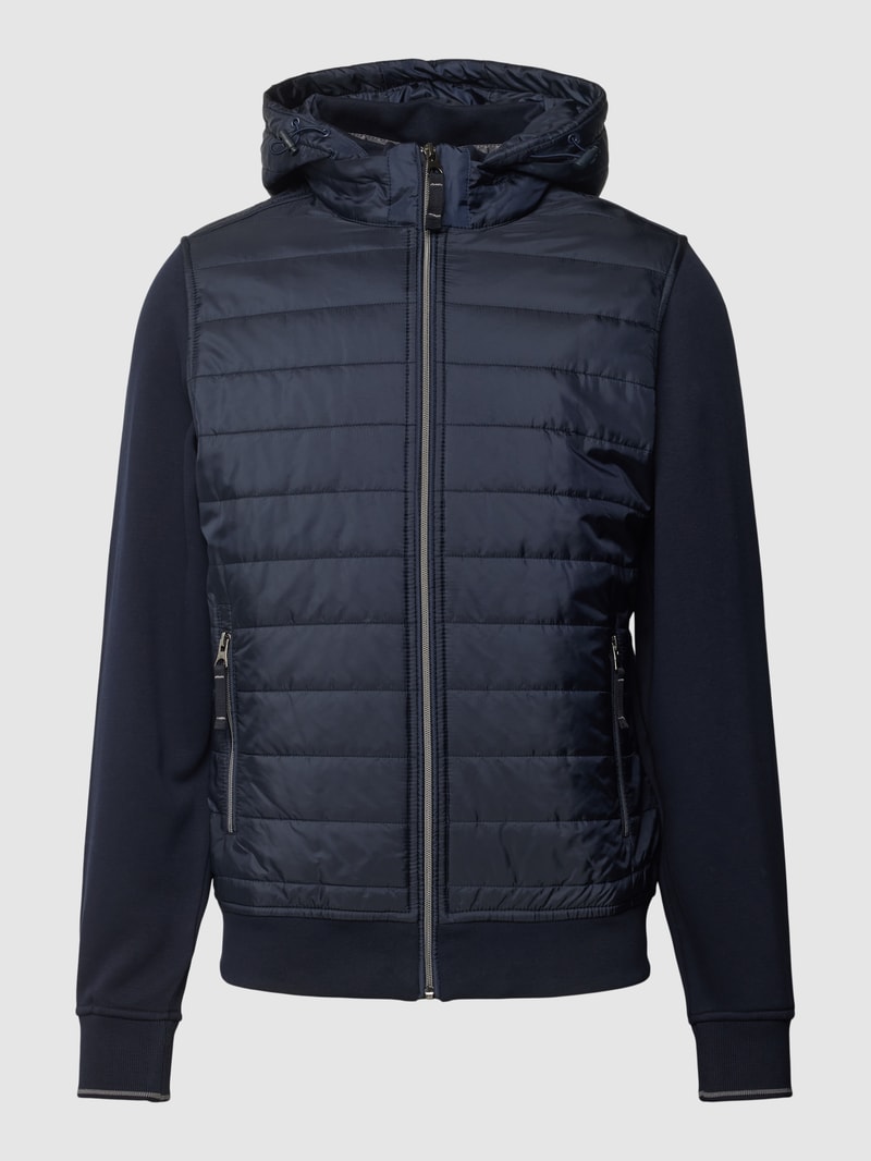 Sweatjacke mit Stepp-Einsatz in marineblau