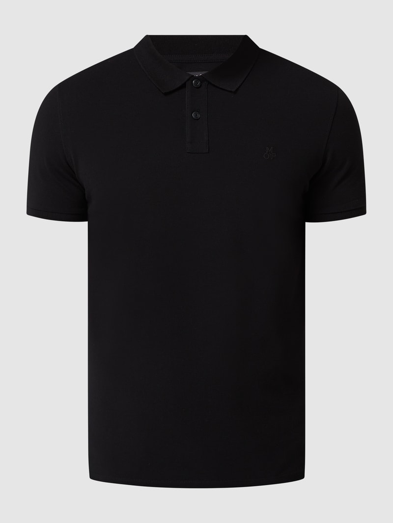 Poloshirt aus Baumwolle in schwarz