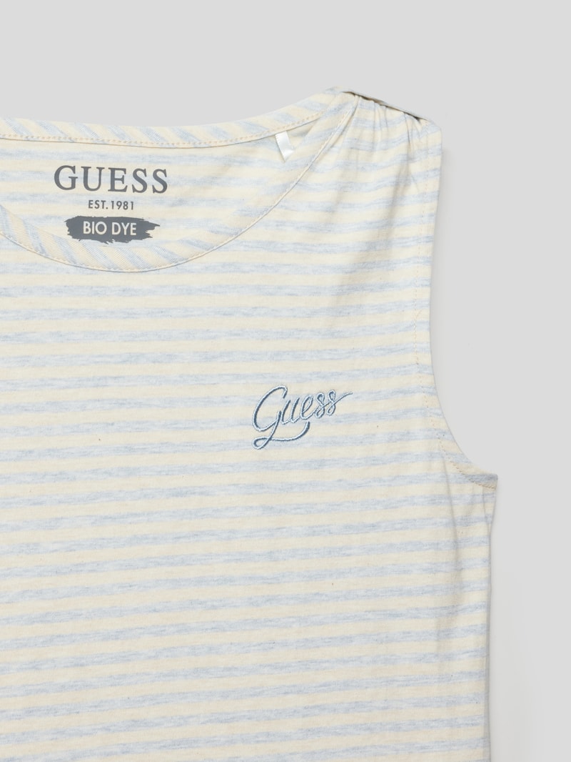 Top mit Label-Stitching in bleu