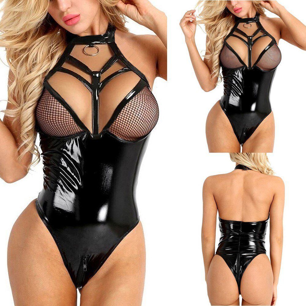 VOCTVTB Set: Still-BH Verführerisches Lackleder-Set mit Bondage-Linien - Sexy Dessous
