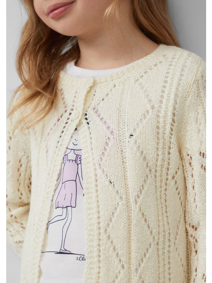 s.Oliver Strickjacke langarm in Creme günstig kaufen