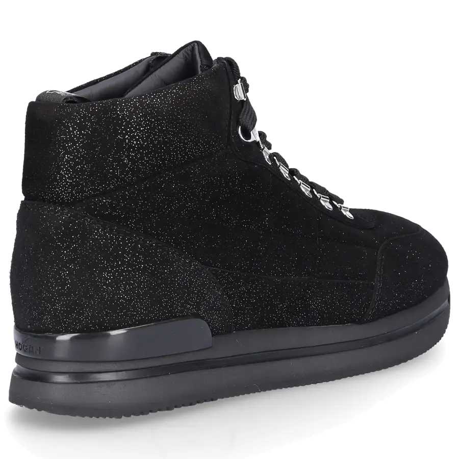 Hogan - Sneaker high H222 Ziegenleder Glitzer schwarz - schwarz