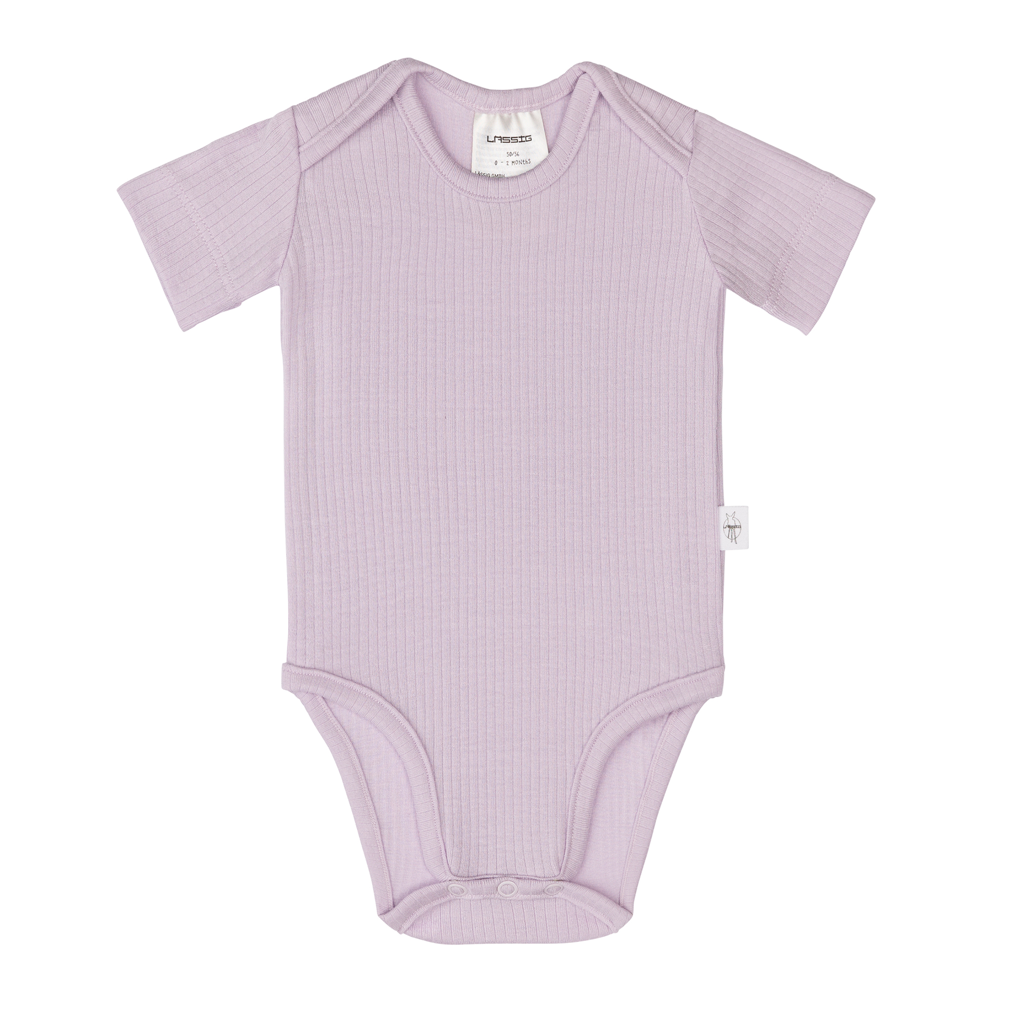 Baby Body Kurzarm - gerippt, Lila