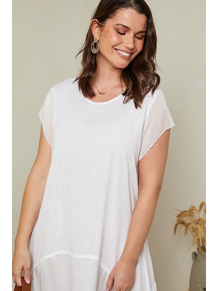 Rodier Lin Leinen-Kleid in Weiß günstig kaufen S/M