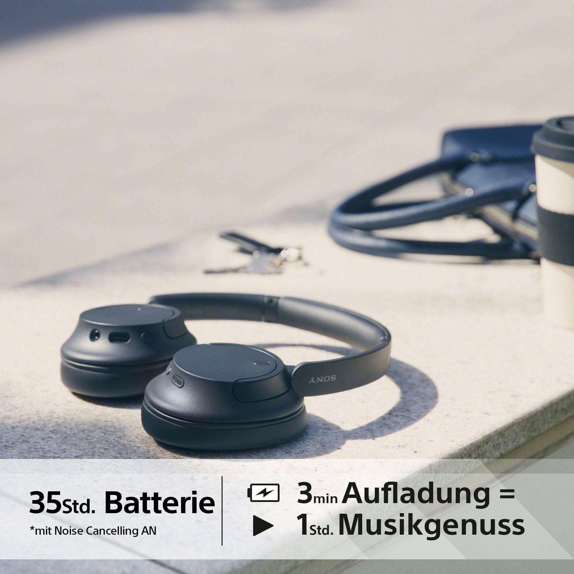 Sony WH-CH720N Over-Ear-Kopfhörer (Freisprechfunktion, LED Ladestandsanzeige, Multi-Point-Verbindung, Noise-Cancelling, Sprachsteuerung, integrierte Steuerung für Anrufe und Musik, Alexa, Google Assistant, Siri, Bluetooth)