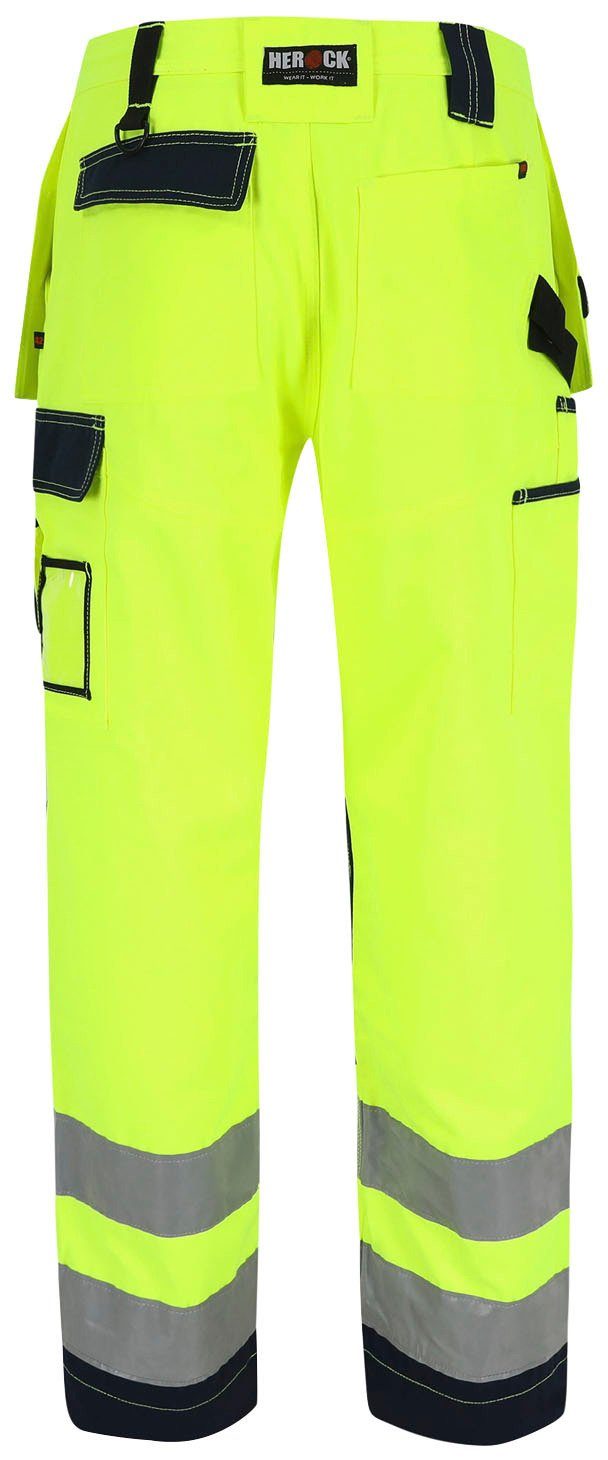 Herock Arbeitshose Styx Warnschutz Hose Wasserabweisend, viele Taschen, 2 feste Nageltaschen, sehr angenehm