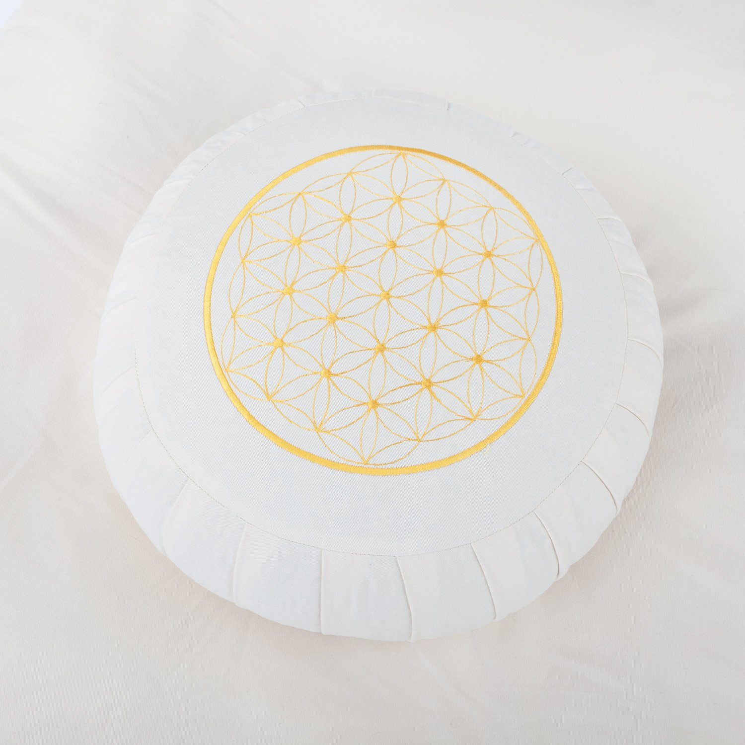 bodhi Meditationskissen Meditations-Set ECO: Kissen ZAFU + Zabuton, Stickerei Blume des Lebens