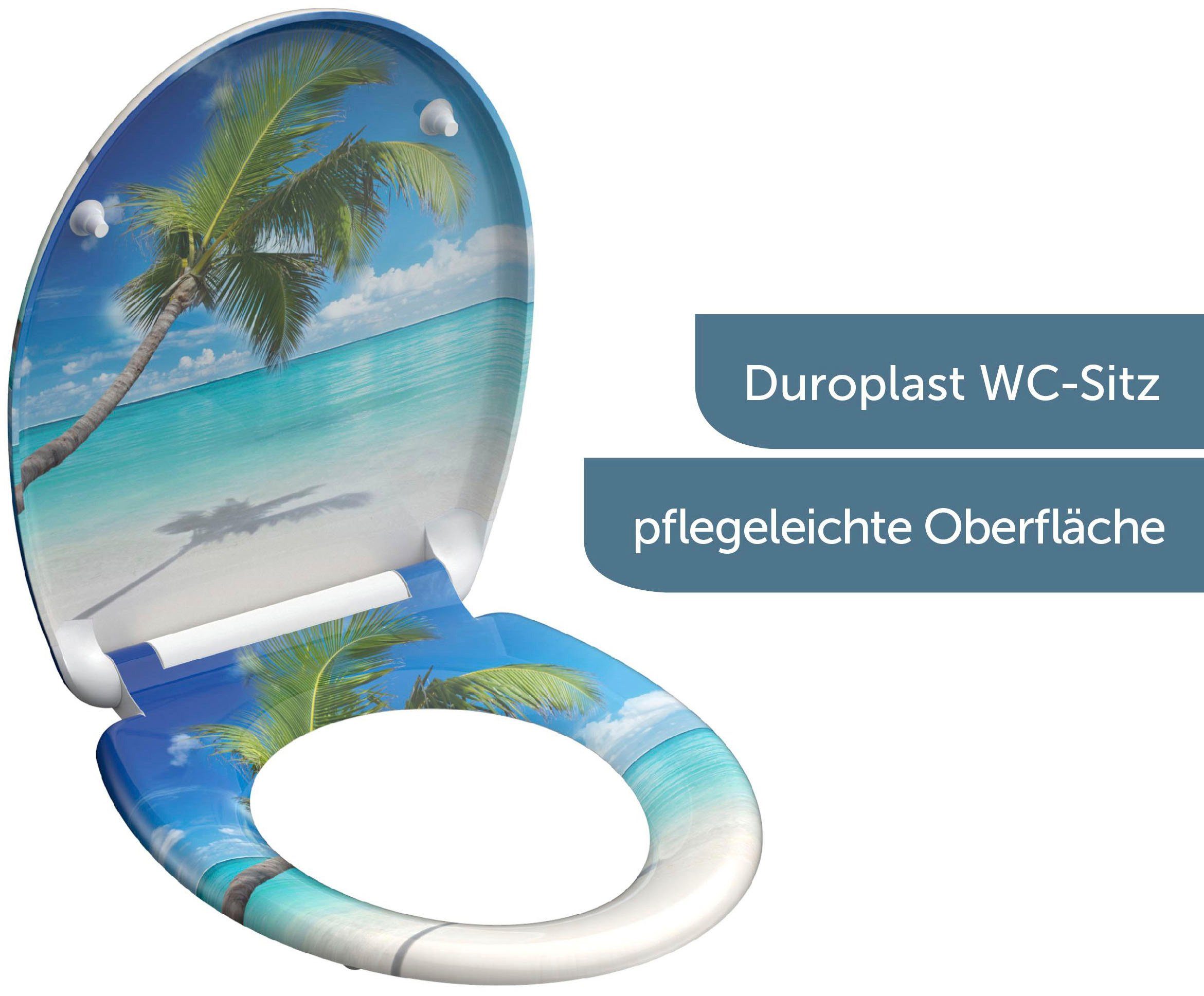 Schütte WC-Sitz CARRIBEAN, Duroplast, mit Absenkautomatik und Schnellverschluss